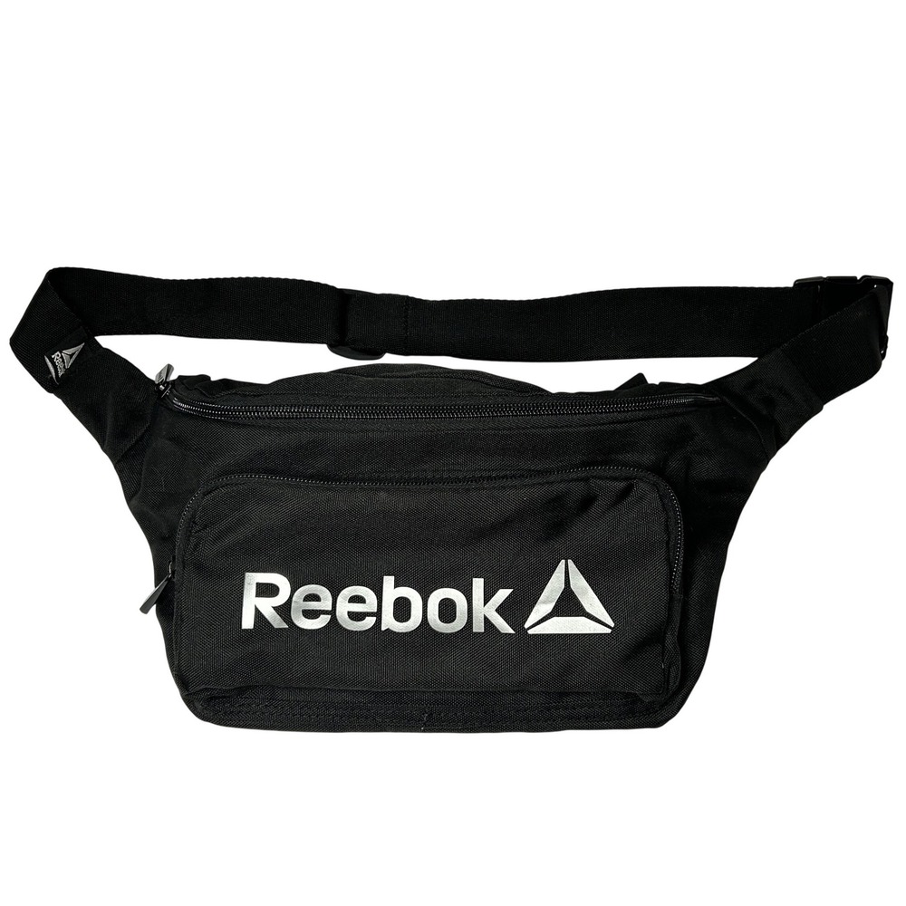 Reebok Black Fanny Pack Waist Bag Adjustable Strap Logo Print